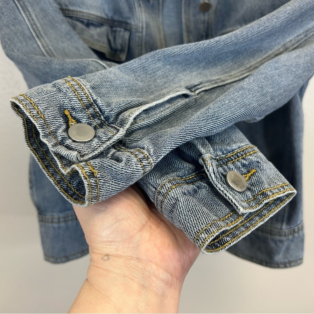 Outdoor Spring Fall Classic ZYIA M Blue Denim Jacket Cotton Athleisure Normcore - Picture 8 of 15